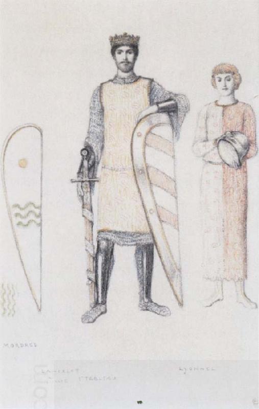 Fernand Khnopff Costume Drawing for Le Roi Arthus Mordred Lancelot and Lyonnel